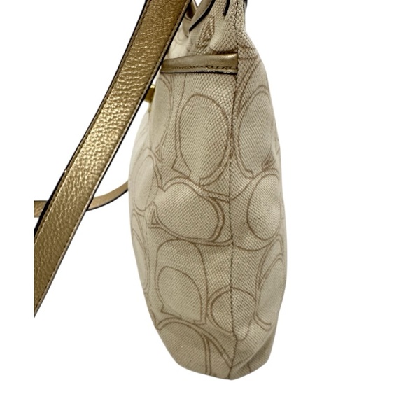 Coach Vintage Penelope Signature Crossbody Bag F19260 Linen Gold Metallic Y2K - Picture 6 of 16